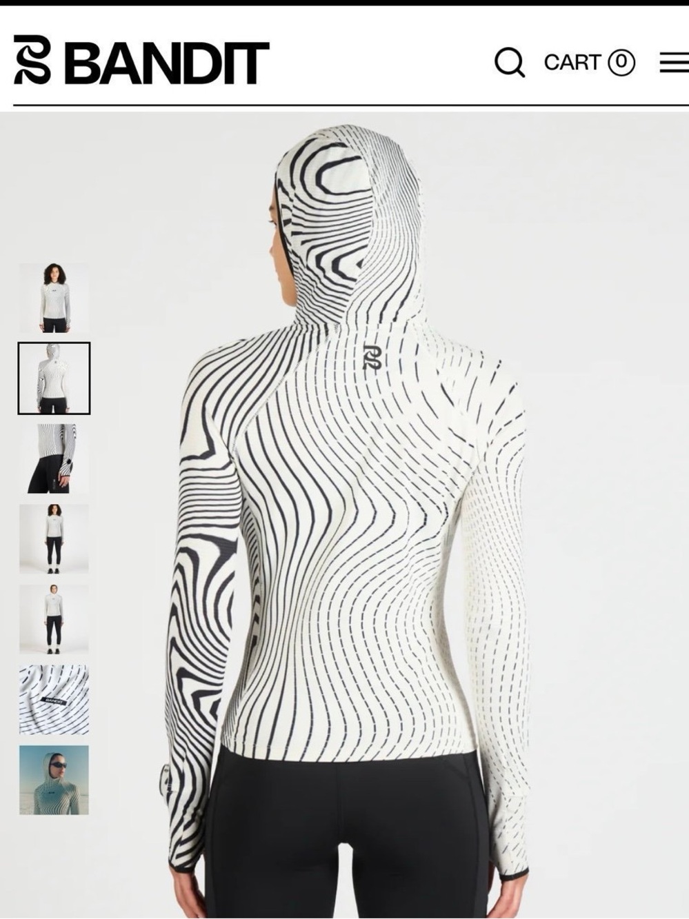 Bandit Running AuraGrid™ Hooded Performance Top - Topograph Print Size Small